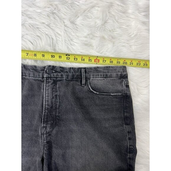 Good American Faded Black Good Curve High-Rise Raw Hem Stretch Denim Jeans Sz 16 - Picture 5 of 10